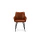 Maria spisebordsstol - cognacfarvet kunstlder og sorte ben, m. armln