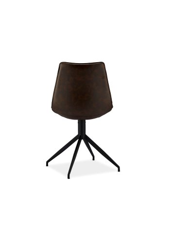 Isabel svingbar spisestol - svart/brunt kunstskinn, uten armlener