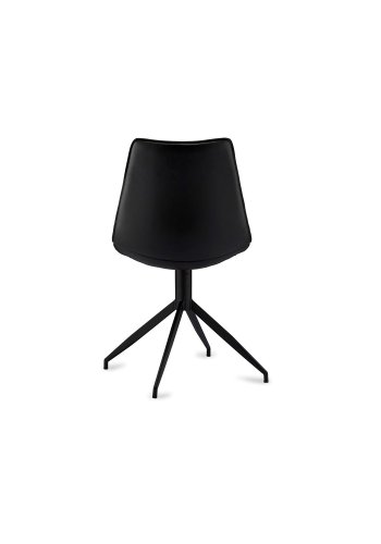 Isabel svingbar spisestol - svart kunstskinn og svarte ben