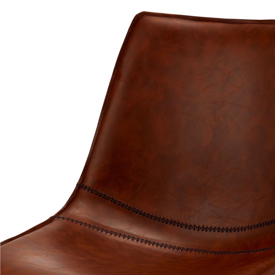 Isabel svingbar spisestol - svart/brunt kunstskinn, uten armlener