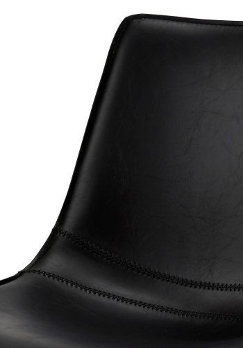 Isabel svingbar spisestol - svart kunstskinn og svarte ben