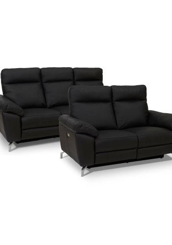 Selesta 3 seter sofa - svart skinn
