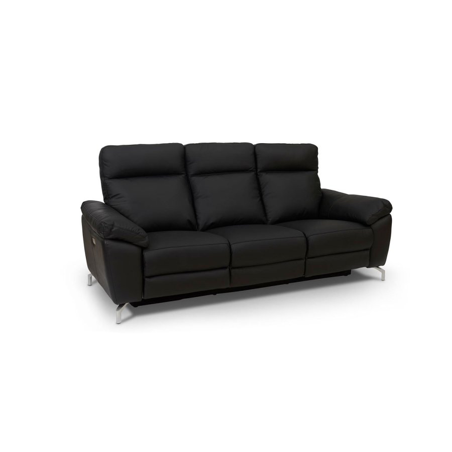 Selesta 3 seter sofa - svart skinn