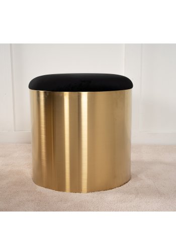 VENTURE DESIGN DESIGN-Pouf – schwarzer Samt und Messingmetall (45)