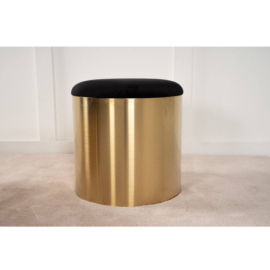 VENTURE DESIGN DESIGN-Pouf – schwarzer Samt und Messingmetall (45)