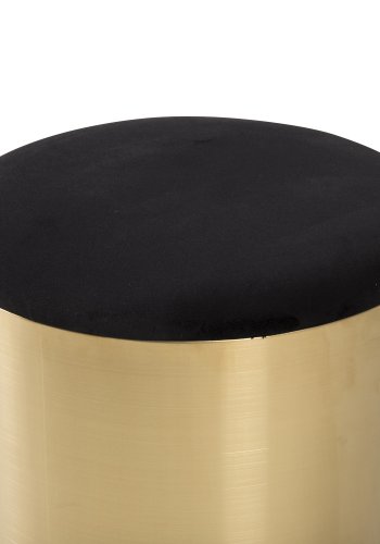 VENTURE DESIGN DESIGN-Pouf – schwarzer Samt und Messingmetall (45)