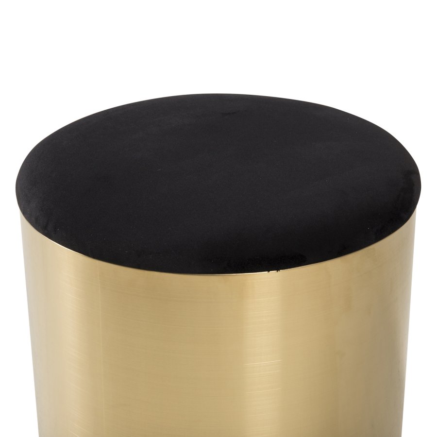 VENTURE DESIGN DESIGN-Pouf – schwarzer Samt und Messingmetall (45)