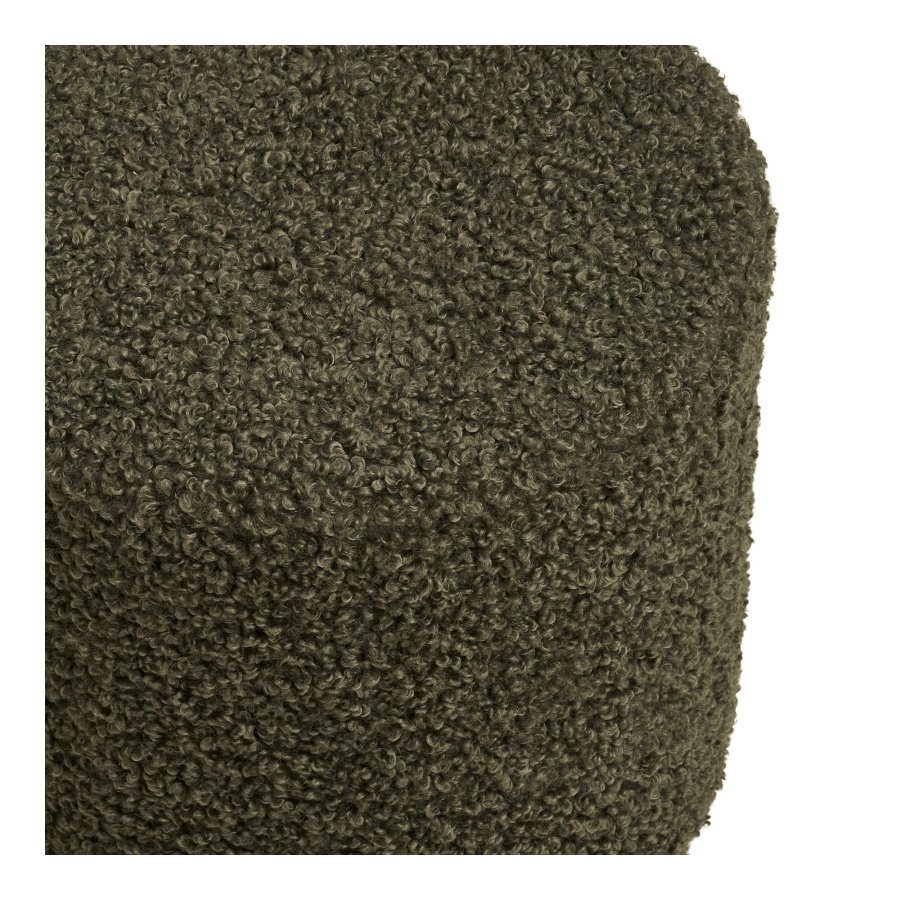 HOUSE NORDIC Ejby sittpuff, rund - gr&ouml;n nallebj&ouml;rn polyestertyg (�34)