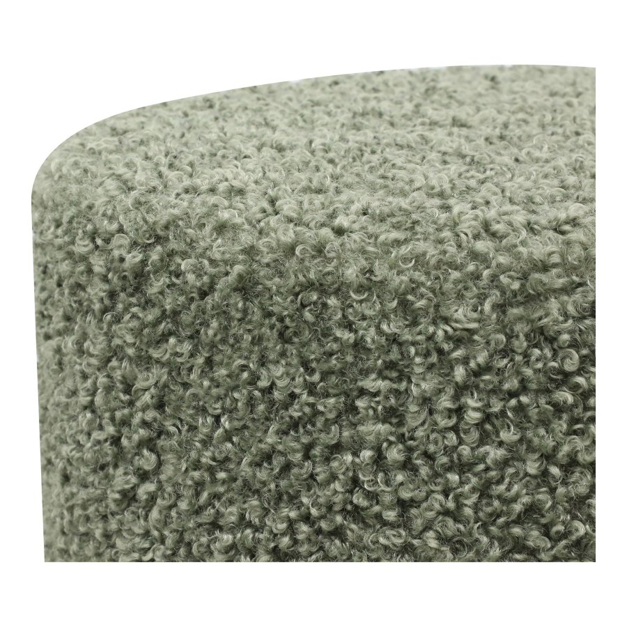 HOUSE NORDIC Ejby sittpuff, rund - gr&ouml;n nallebj&ouml;rn polyestertyg (�34)