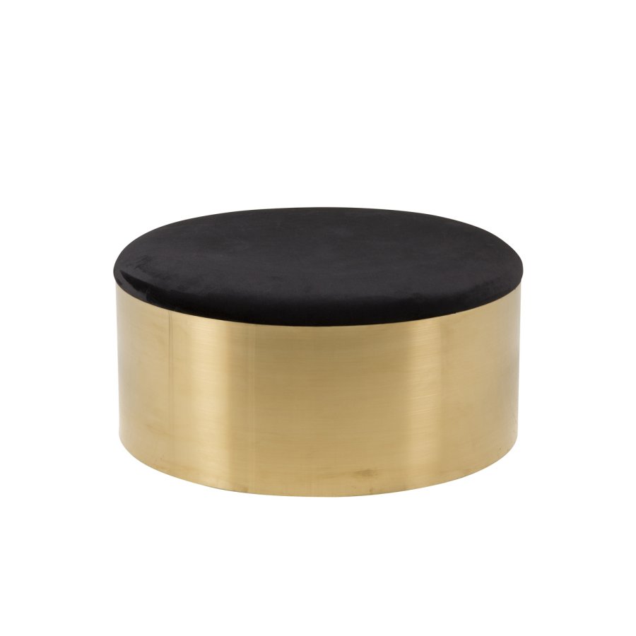 VENTURE DESIGN puff - svart velour og messingmetall (75)