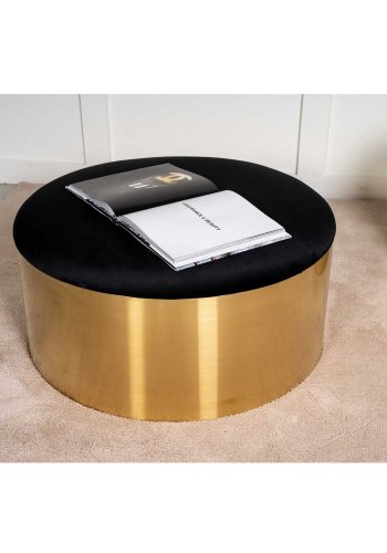 VENTURE DESIGN puff - svart velour og messingmetall (75)