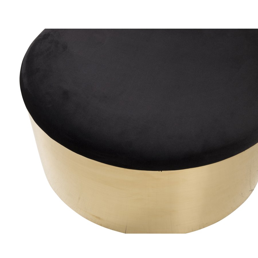 VENTURE DESIGN puff - svart velour og messingmetall (75)