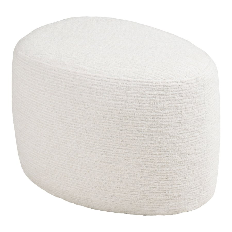 HOUSE NORDIC Hilo puff, trekantig - offwhite chenille polyestertyg (55x40)