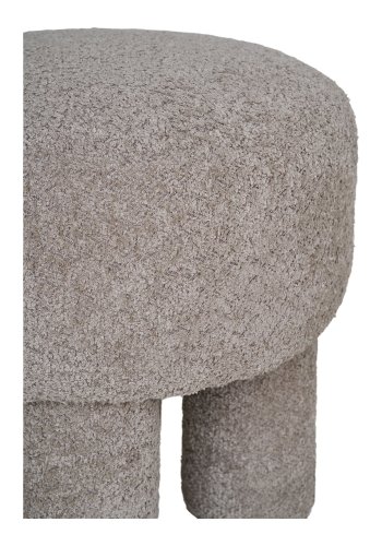 HOUSE NORDIC Perth puff, rund - lys gr polyester (43)