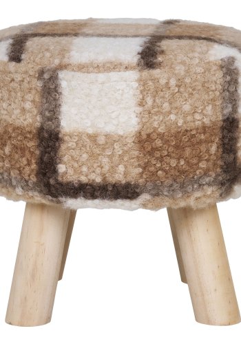 HOUSE NORDIC Aberdeen krakk, rund - brun blanding av polyester og naturlig tre (31)