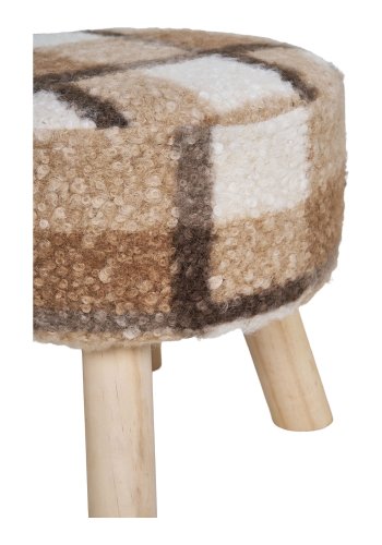 HOUSE NORDIC Aberdeen krakk, rund - brun blanding av polyester og naturlig tre (31)