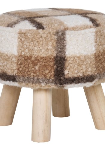 HOUSE NORDIC Aberdeen krakk, rund - brun blanding av polyester og naturlig tre (31)
