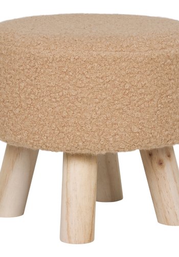 HOUSE NORDIC Aberdeen krakk, rund - sand polyester og naturlig tre (31)