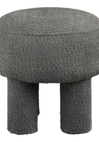 HOUSE NORDIC Canberra puff, rund - antracitgr� chenille polyestertyg (�43)
