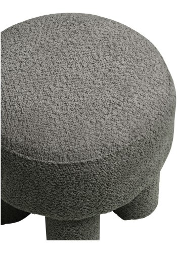 HOUSE NORDIC Canberra puff, rund - antracitgr� chenille polyestertyg (�43)