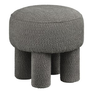 HOUSE NORDIC Canberra puff, rund - antracitgr� chenille polyestertyg (�43)