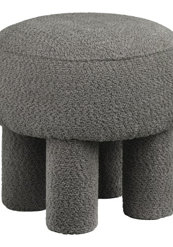 HOUSE NORDIC Canberra puff, rund - antracitgr� chenille polyestertyg (�43)
