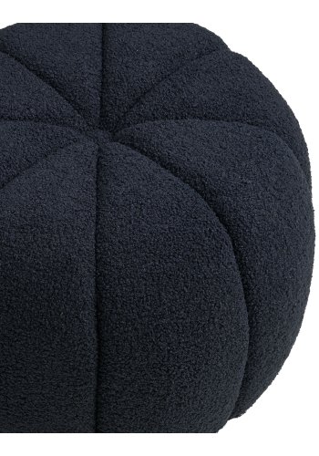 HOUSE NORDIC Paisley-puff, rund - marinbl�tt polyestertyg med nallebj&ouml;rn (�48)