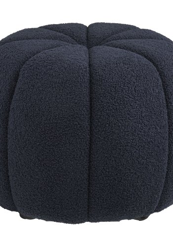 HOUSE NORDIC Paisley-puff, rund - marinbl�tt polyestertyg med nallebj&ouml;rn (�48)