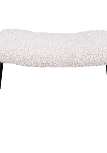 HOUSE NORDIC Glasgow fotskammel - kunstig lammeskinn og sort stl