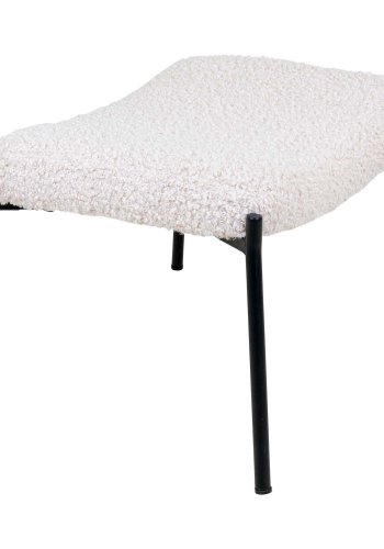 HOUSE NORDIC Glasgow fotskammel - kunstig lammeskinn og sort stl