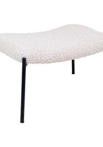 HOUSE NORDIC Glasgow fotskammel - kunstig lammeskinn og sort stl