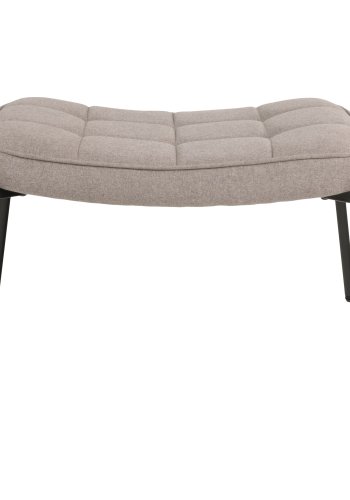 HOUSE NORDIC Glasgow fotskammel, rektangulr - steingr polyesterstoff og svart stl (61x41)