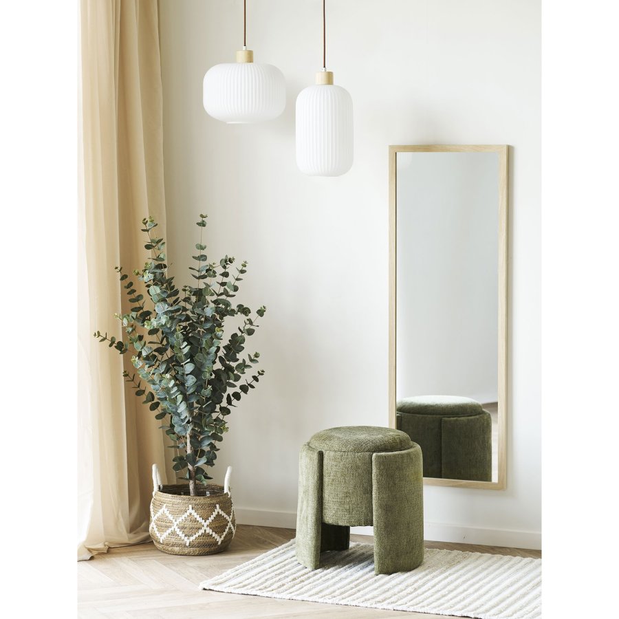 HOUSE NORDIC Walsdorf puff, rund - gr&ouml;n polyester (�42)