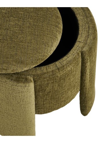 HOUSE NORDIC Walsdorf puff, rund - gr&ouml;n polyester (�42)