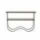 VENTURE DESIGN Wavy sidebord, m. hylde - gr glas og sort metal (117x33,5)
