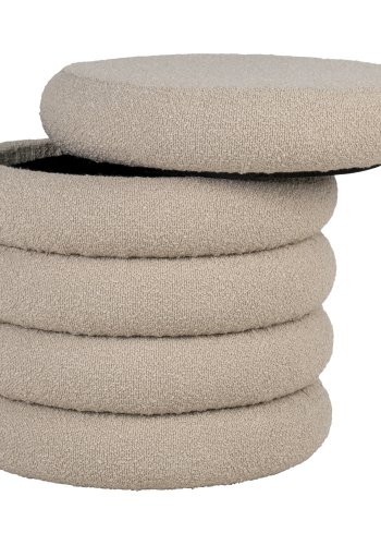 HOUSE NORDIC Brooklyn puff, med oppbevaring - beige bouclé polyesterstoff (44)