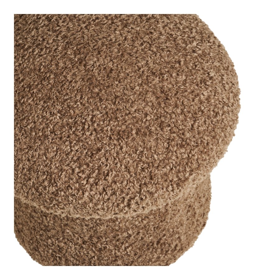 HOUSE NORDIC Enna puff, rund - brun fuskp&auml;ls (�45)