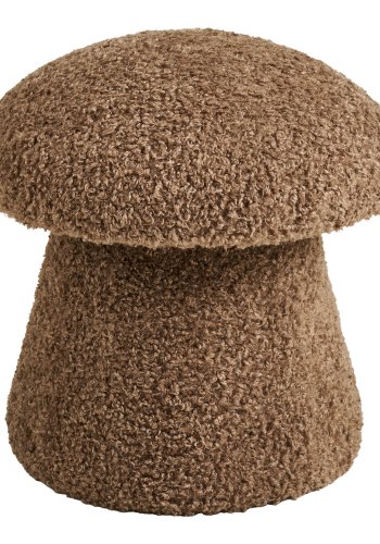 HOUSE NORDIC Enna puff, rund - brun fuskp&auml;ls (�45)