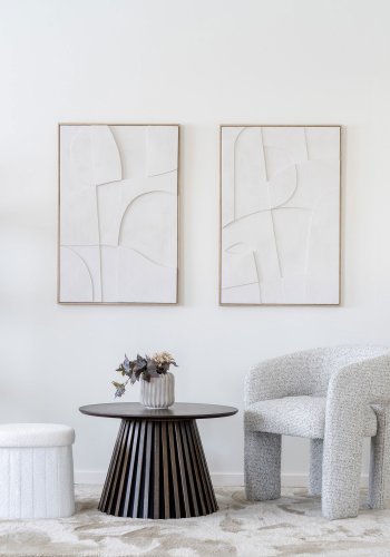 HOUSE NORDIC Medford Puff - Puff, teddy, hvit, HN1310<br>42,5x36,5 cm