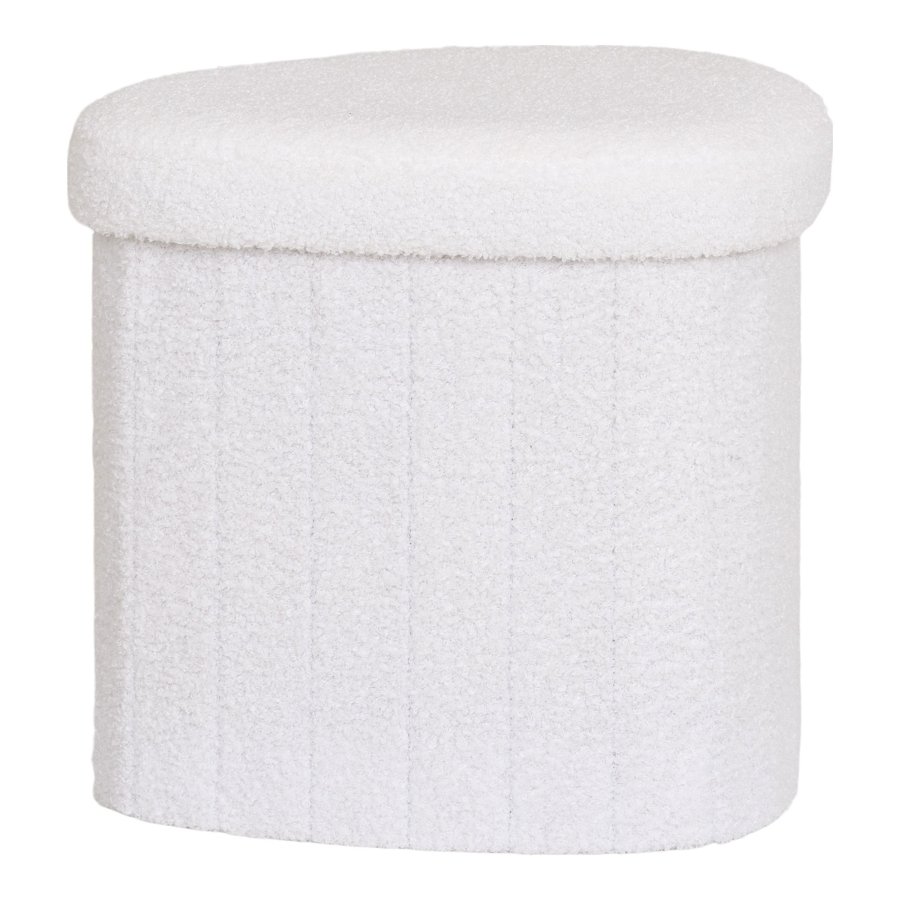 HOUSE NORDIC Medford Puff - Puff, teddy, hvit, HN1310<br>42,5x36,5 cm