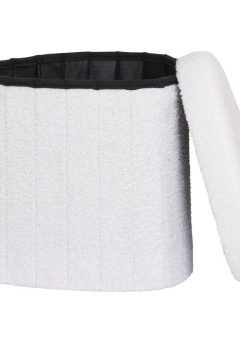 HOUSE NORDIC Medford Puff - Puff, teddy, hvit, HN1310<br>42,5x36,5 cm