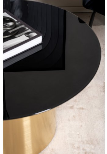 VENTURE DESIGN Ystad salongbord, rundt - rkt glass og messingmetall (75)