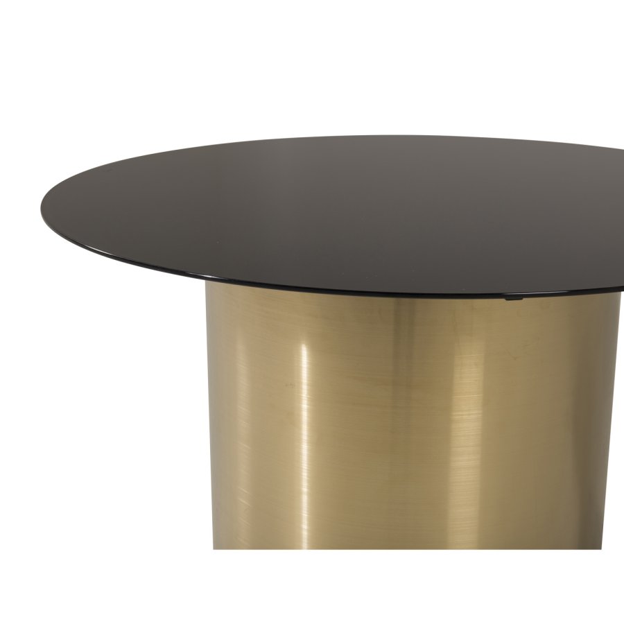 VENTURE DESIGN Ystad salongbord, rundt - rkt glass og messingmetall (75)