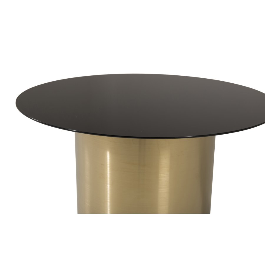 VENTURE DESIGN Ystad salongbord, rundt - rkt glass og messingmetall (75)