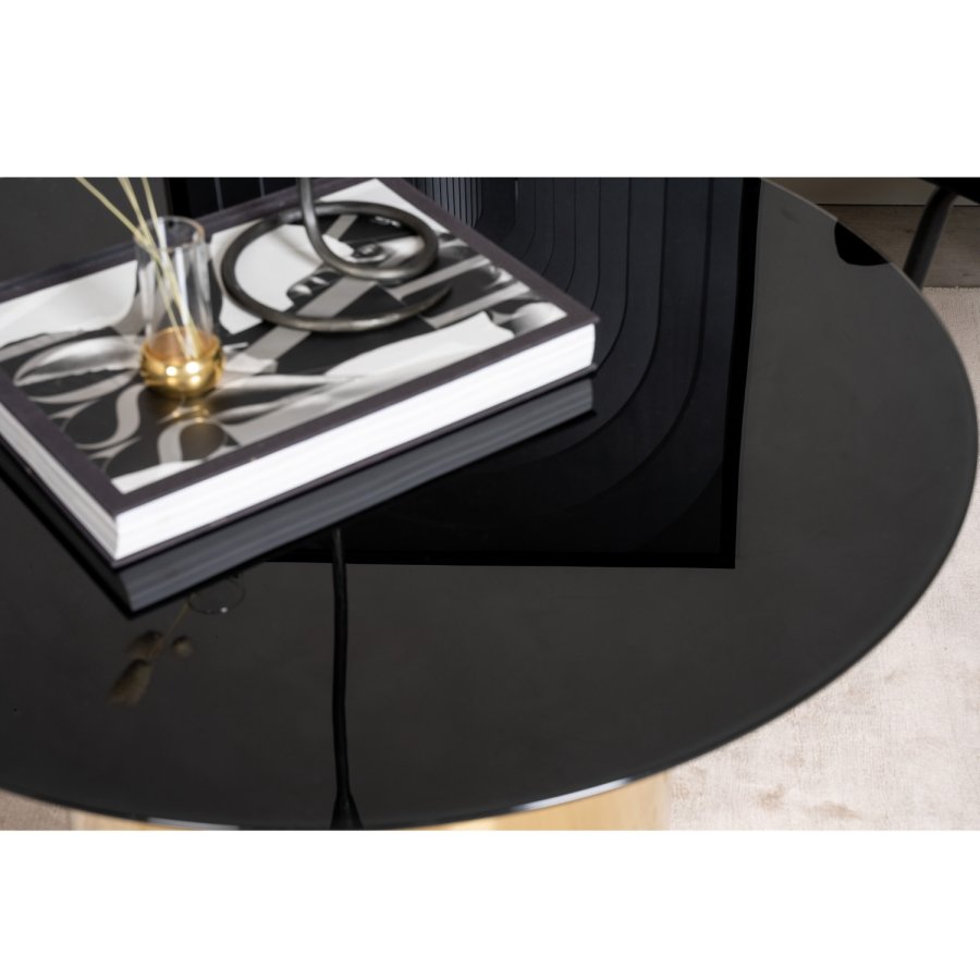 VENTURE DESIGN Ystad salongbord, rundt - rkt glass og messingmetall (75)