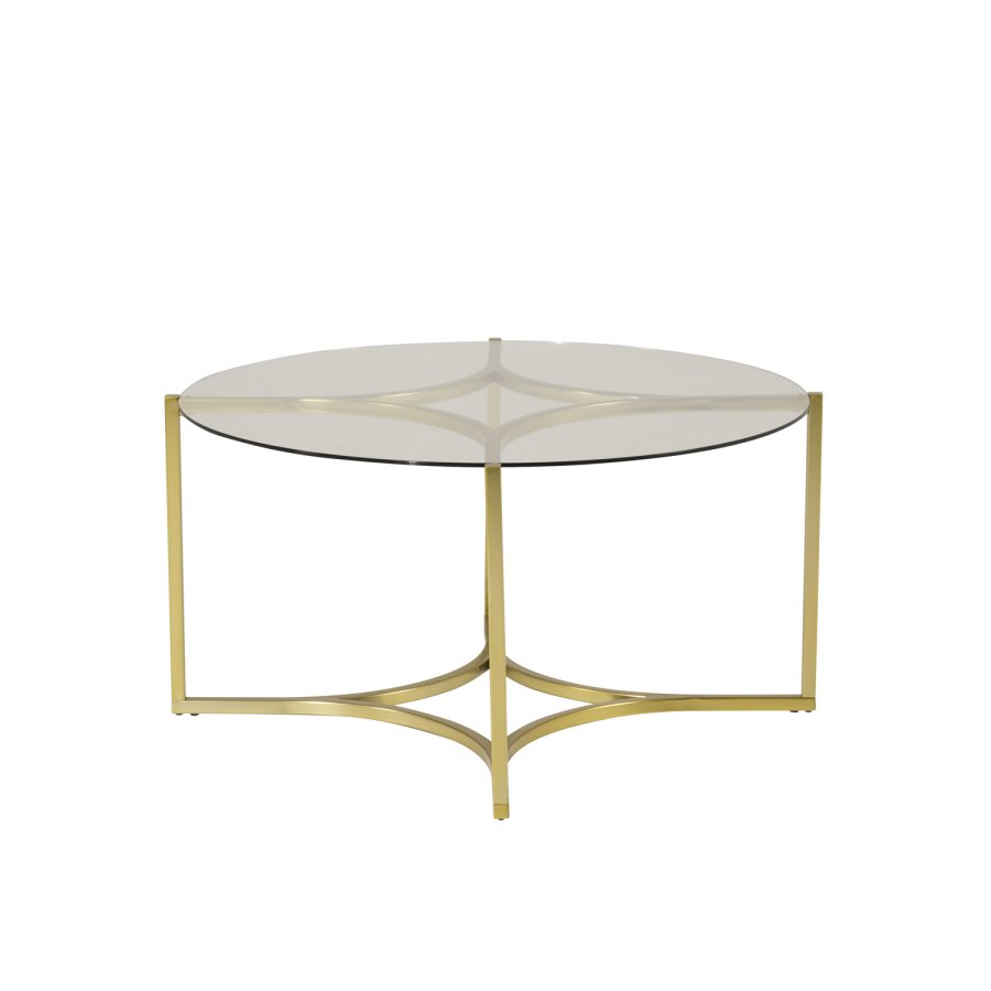 VENTURE DESIGN Kivik salongbord, rundt - glass og messing metall (86)