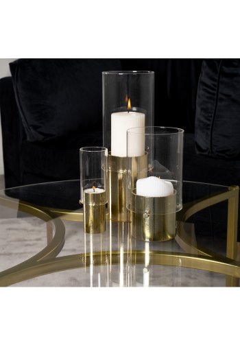 VENTURE DESIGN Kivik salongbord, rundt - glass og messing metall (86)