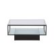 VENTURE DESIGN Maglehem salongbord, m. hylle - klart glass og sort stl (90x90)