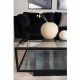 VENTURE DESIGN Maglehem salongbord, m. hylle - klart glass og sort metall (130x60)