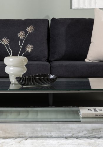 VENTURE DESIGN Maglehem Sofabord Maglehem Sofabord - Slv Krom / Klart glass